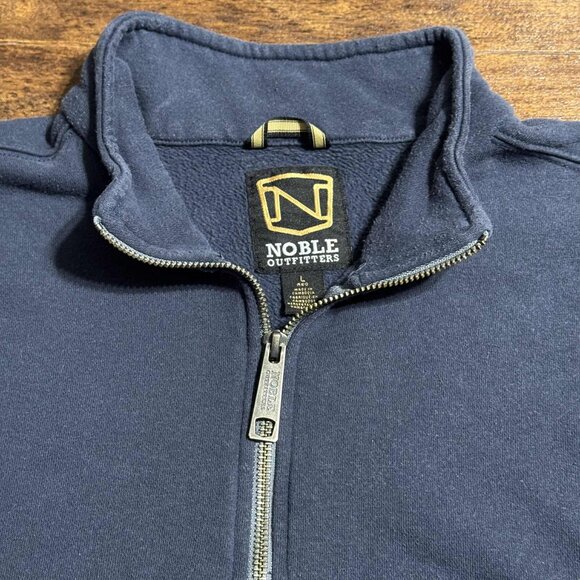 NOBLE OUTFITTERS Men's Blue Quarter Zip Sweater Pullover Size Large - Picture 2 of 10